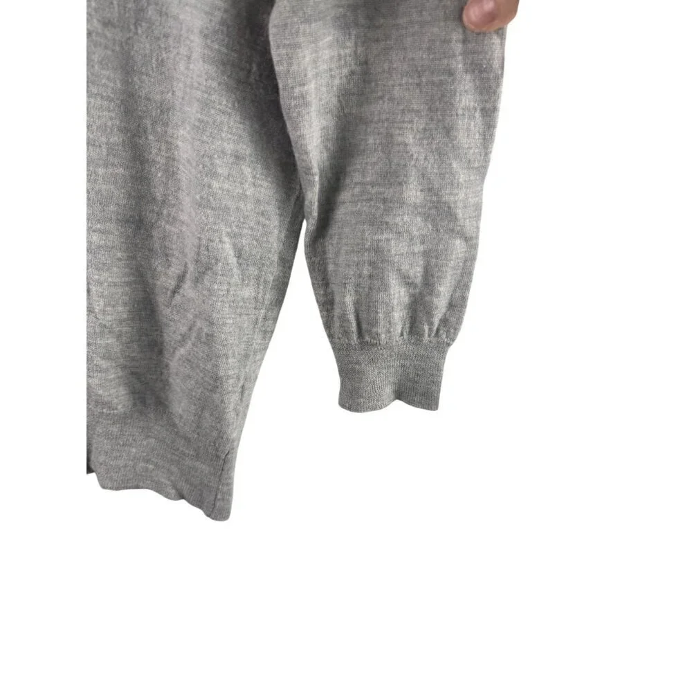 J. Crew Women's Gray Merino Wool Lightweight Crewneck Sweater Size S EUC